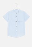 PoP Candy Striped Mandarin Collar Shirt - Blue & White