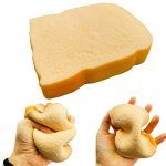 Toast Sliced Bread Stress Toy Bread Shape Squishes Sensory Fidget Toy Stress Relief For Kids & Adults Tricky Funny Squeeze Gift