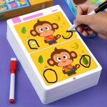 Educational Focus And Attention Training Game - Reusable Wipe-clean Paper Sheets For Spot The Difference Activities Science Education Tools Tests And Assessments Uncharged Without Battery