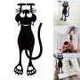 Charming Black Kitten Acrylic Bookmark - Hollowed-Out Design For Everyday Office Use