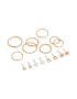 Goldair Gold Stud Earrings & Rings 12-PACK
