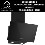 Bosch Series 2 - Black Glass Wall Mounted Inclined Cooker Hood - 60CM