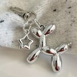 Charming Silver Balloon Dog Keychain - Perfect Gift For Pet Lovers - Stainless Steel Material - 8CM 3.15INCH