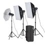 Pro Vl 300 Plus: 3X 300 Watt Flash Head Novel Studio Kit VL-300P-NK