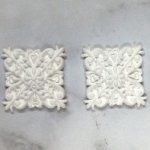 JP724 White Resin Art Nouveau 2 Square 2'S