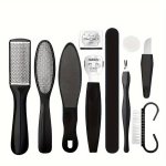 10PCS Stainless Steel Foot File Set - Professional Unscented Pedicure Tools For Dead Skin Removal And Foot Care Manicure Essenti