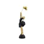 28CM Girl Holding Balloons Ornament Black & Gold