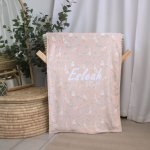 Personalised Fleece Blanket Light Pink Goose Duck