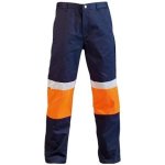 Navy Orange Reflective Trouser 65 35 Cotton Size 30