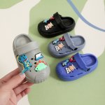 Trendy Cute Cartoon Slip On Sandals For Boys Lightweight Wear-resistant Clogs For Indoor Outdoor Bathroom Garden Beach