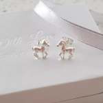 Adelaide 925 Sterling Silver Horse Ear Stud Earrings Size 8X9MM