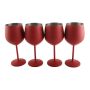 4-PIECE 18OZ Stainless Steel Matte Wine Glasses Red