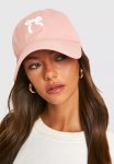 Bow Embroidered Cap - Pink