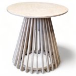 Ribbed Birch Side Table