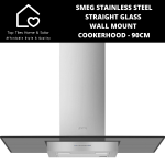 Smeg Stainless Steel Straight Glass Wall Mount Cookerhood - 90CM