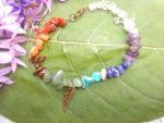 Chakra Chip Stone Bracelet With Angel Wing