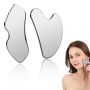 Infiniterelax 2PCS Stainless Steel Gua Sha Facial Tools Set Metal Face Comb Detail Skin Care Tools Body And Face Gua Sha Sculpting For Tighten Skin