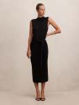 Margot Wrap Detail Knit Midi Dress - 18 Black