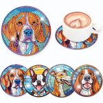 4PCS Dog Diy Diamond Art Coaster Set DDD2