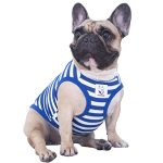 Ichoue English Bulldog 100% Breathable Cotton Striped T Shirts Halloween Vest Clothes For Medium Dogs Tank Tops French Frenchie