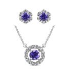DESTINY Petal February amethyst Birthstone Set With Swarovski Crystals