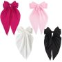 Large Satin Hair Bows - Black Hot Pink Pink White