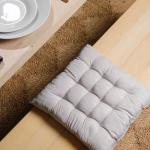 Striped Chair Pad Light Grey
