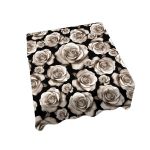 Brown Roses On Black Square Tablecloth