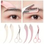 Eyebrow Trimmer Set Scissors With Comb Stainless Steel Razor Eyelash Hair Beginner Make Up Tool Removal Accessories For Men And Women 3 Pcs