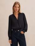 Savannah Button Up Blouse - 18 Navy