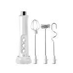 USB Rechargeable 3-SPEED Milk Frother Handheld Electric Blender-white