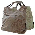 Fino Printed Canvas 2 Piece Value Shopping Pack SK774 - Coffee & Green