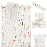 10 Sheets Lavender Tissue Paper 50.8X35.56 Cm Wildflower Wrapping Tissue Paper Printed Art Decorative Tissue For Spring Wedding
