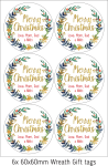 Personalised Christmas Gift Stickers - Mistletoe Wreath - Afrikaans