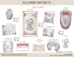Cot Duvet Bedding Ellie Elephant And Peoni Set