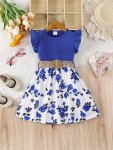 Romantic Floral Spliced Dress For Girls Summer Going Out Holiday Casual Dresses Gift Idea