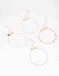 Goldair Gold Mixed Chain Anklet 4-PACK