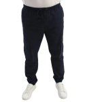 Mens Elasticated Cargo Pants - 34 Navy