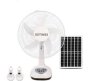 12INCH Solar Rechargeable Fan And LED Light Kit A+ 30 Mm 3 Blade Table Fan White Pack Of 1