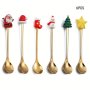 6pcs Christmas Coffee Spoon Doll Cute Coffee Spoon Set Stainless Steel Mixing Christmas Spoon For Restaurant Christmas Party Dessert Espresso Milkshake Jam Christmas Gift