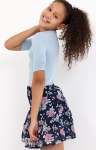 SOLO Girls Chiffon Tiered Skirt - Navy - Navy / 7-8 Years