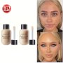 [Buy 1 Get 1 Free]Mini Small Bottle Concealer Liquid Lightweight Skin Fitting Concealer Primer Covering Acne Marks And Dark Circles For Girls