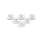6 Piece Quadra Autumnal Cup & Saucer Set White