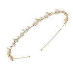 1 Pack- Delicate Gold Floral Crystal Headband