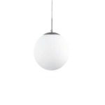 Globe Opal Glass Pendant Light - Extra Large Opal & Matt Black