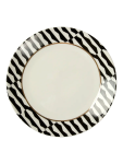Geometric Print Side Plate - One Size Black white