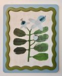 Framed Blue & Green Scalloped Flower Picture 1.5X47X39CM