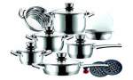 Smte Leopard 16 Piece Cookware Set- Steel With Keychain