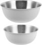 2PCS Stainless Steel Mixing Bowls 19CM 22CM Food Grade Prep Bowls Deep
