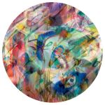 Abstract Colourful Garden Round Tablecloth